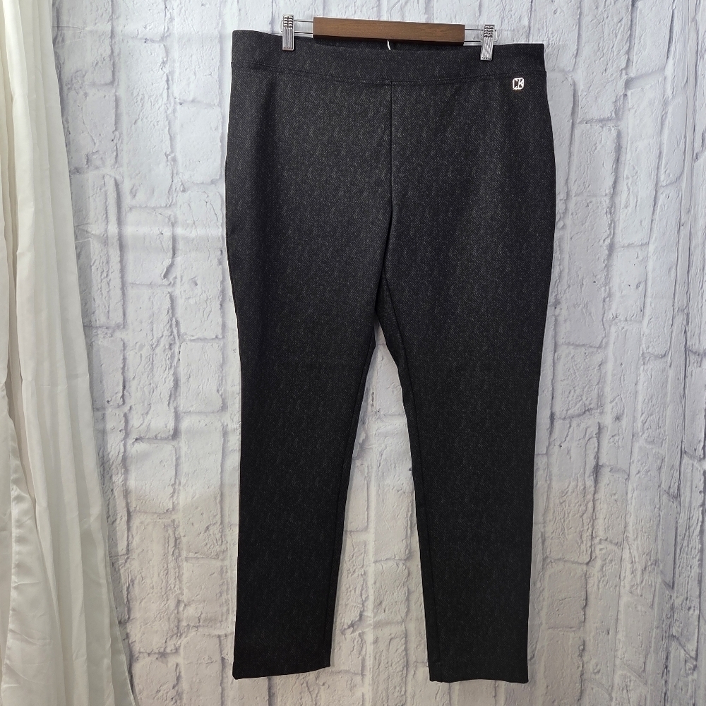 Calvin Klein Stretch Extra Large Gray Pull On Tapered Leg Pants